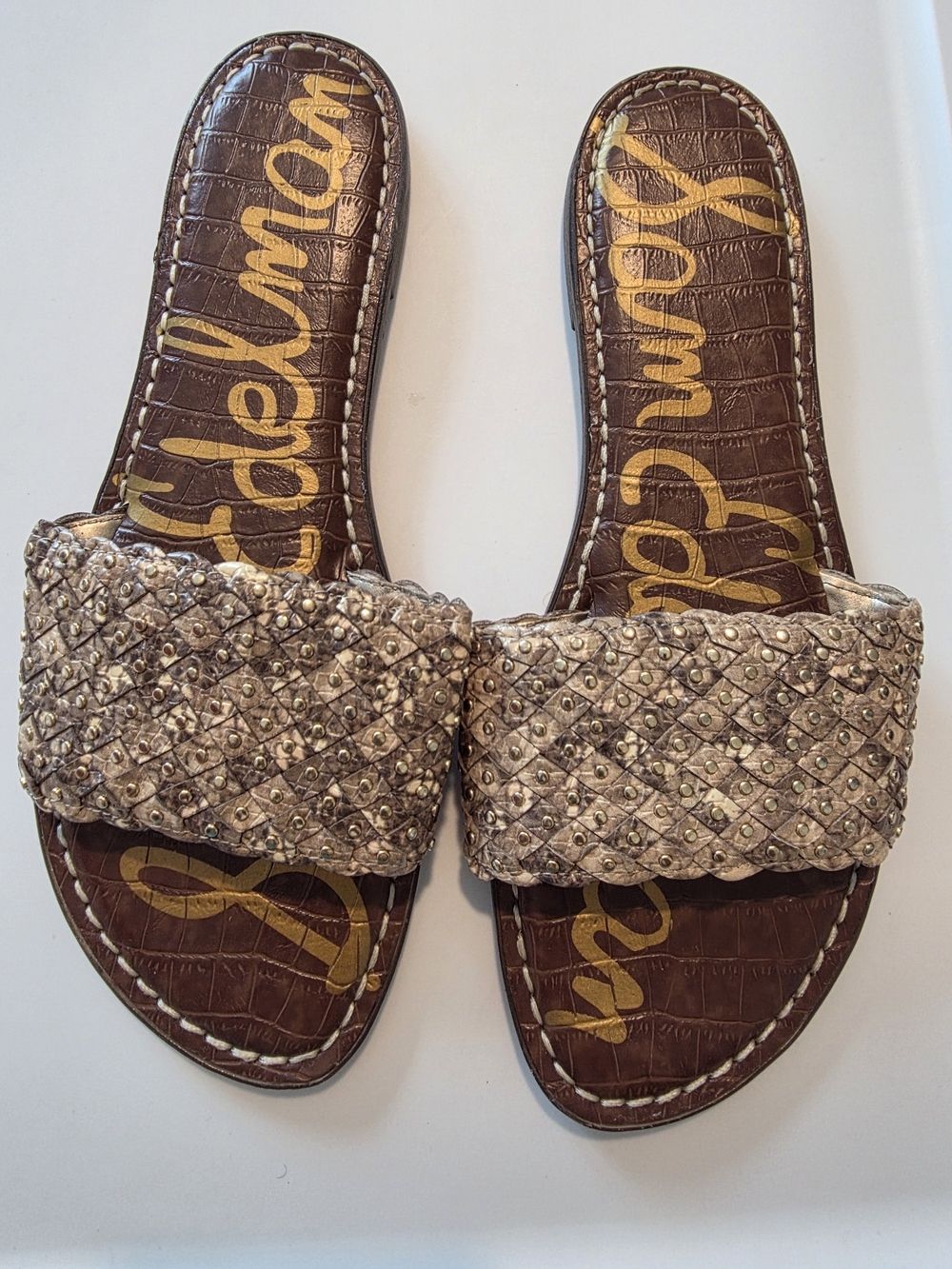 Sam Edelman Women's Gold Braided Slide Sandals
